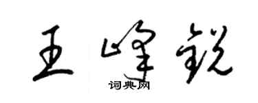 梁锦英王峰锐草书个性签名怎么写