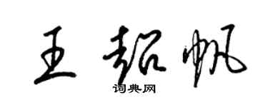 梁锦英王超帆草书个性签名怎么写