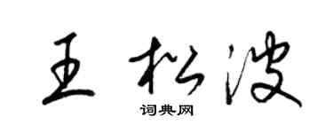 梁锦英王松波草书个性签名怎么写