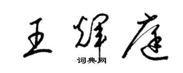 梁锦英王辉庭草书个性签名怎么写