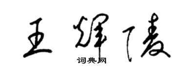 梁锦英王辉陵草书个性签名怎么写