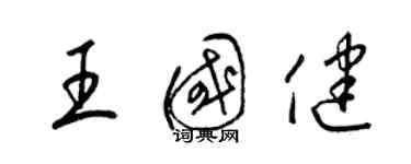 梁锦英王国健草书个性签名怎么写