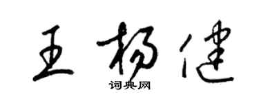 梁锦英王杨健草书个性签名怎么写