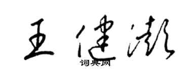 梁锦英王健澎草书个性签名怎么写