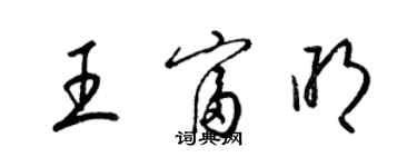 梁锦英王富明草书个性签名怎么写