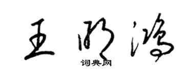 梁锦英王明鸿草书个性签名怎么写