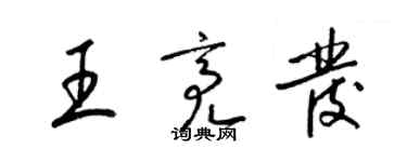 梁锦英王亮发草书个性签名怎么写
