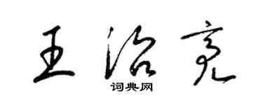 梁锦英王治亮草书个性签名怎么写