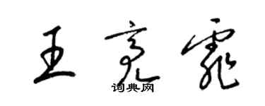 梁锦英王亮霏草书个性签名怎么写