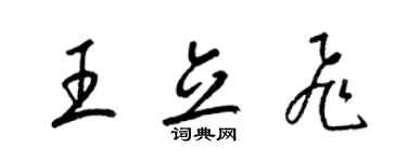 梁锦英王立飞草书个性签名怎么写