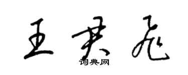 梁锦英王君飞草书个性签名怎么写