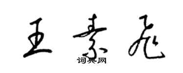 梁锦英王素飞草书个性签名怎么写