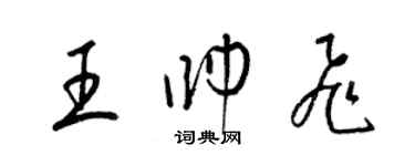 梁锦英王帅飞草书个性签名怎么写