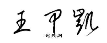 梁锦英王甲凯草书个性签名怎么写