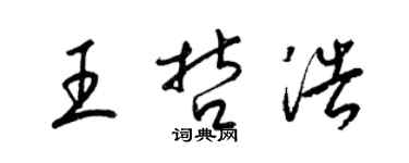 梁锦英王哲浩草书个性签名怎么写