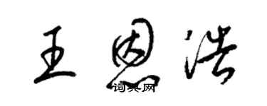 梁锦英王恩浩草书个性签名怎么写