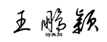 梁锦英王鹏颖草书个性签名怎么写