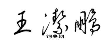 梁锦英王洁鹏草书个性签名怎么写