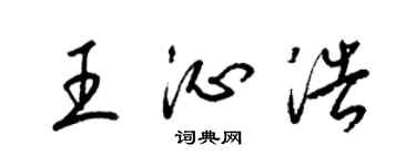 梁锦英王沁浩草书个性签名怎么写