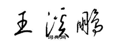 梁锦英王溪鹏草书个性签名怎么写