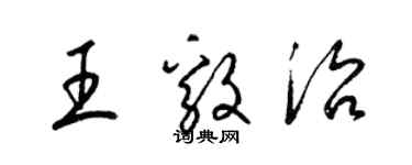 梁锦英王毅治草书个性签名怎么写
