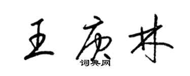 梁锦英王庚林草书个性签名怎么写
