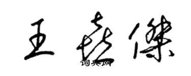 梁锦英王喜杰草书个性签名怎么写