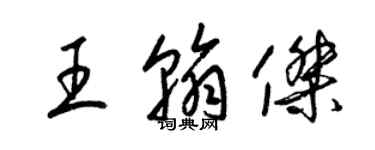 梁锦英王翰杰草书个性签名怎么写