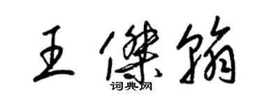 梁锦英王杰翰草书个性签名怎么写