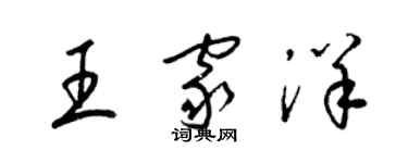 梁锦英王家洋草书个性签名怎么写