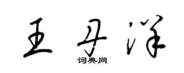 梁锦英王丹洋草书个性签名怎么写