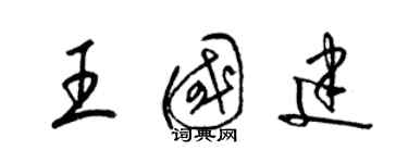 梁锦英王国建草书个性签名怎么写