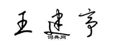 梁锦英王建亭草书个性签名怎么写