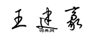 梁锦英王建豪草书个性签名怎么写