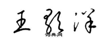 梁锦英王歌洋草书个性签名怎么写
