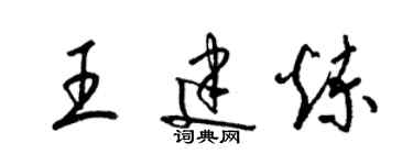 梁锦英王建炼草书个性签名怎么写