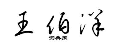 梁锦英王伯洋草书个性签名怎么写