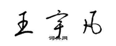 梁锦英王宇凡草书个性签名怎么写