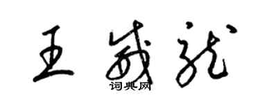 梁锦英王威龙草书个性签名怎么写