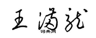 梁锦英王满龙草书个性签名怎么写