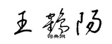梁锦英王鹤阳草书个性签名怎么写
