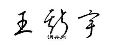 梁锦英王斯宇草书个性签名怎么写