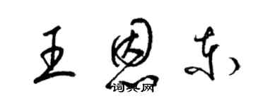 梁锦英王恩东草书个性签名怎么写