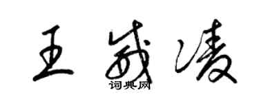 梁锦英王威凌草书个性签名怎么写