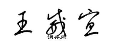 梁锦英王威宜草书个性签名怎么写