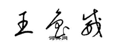 梁锦英王鲁威草书个性签名怎么写