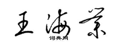 梁锦英王海业草书个性签名怎么写