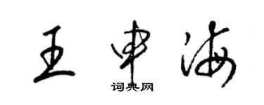梁锦英王申海草书个性签名怎么写