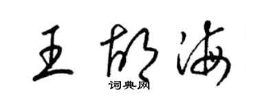 梁锦英王胡海草书个性签名怎么写
