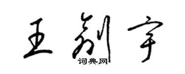 梁锦英王创宇草书个性签名怎么写